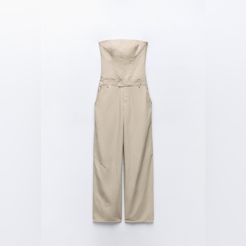Zara strapless cargo jumpsuit